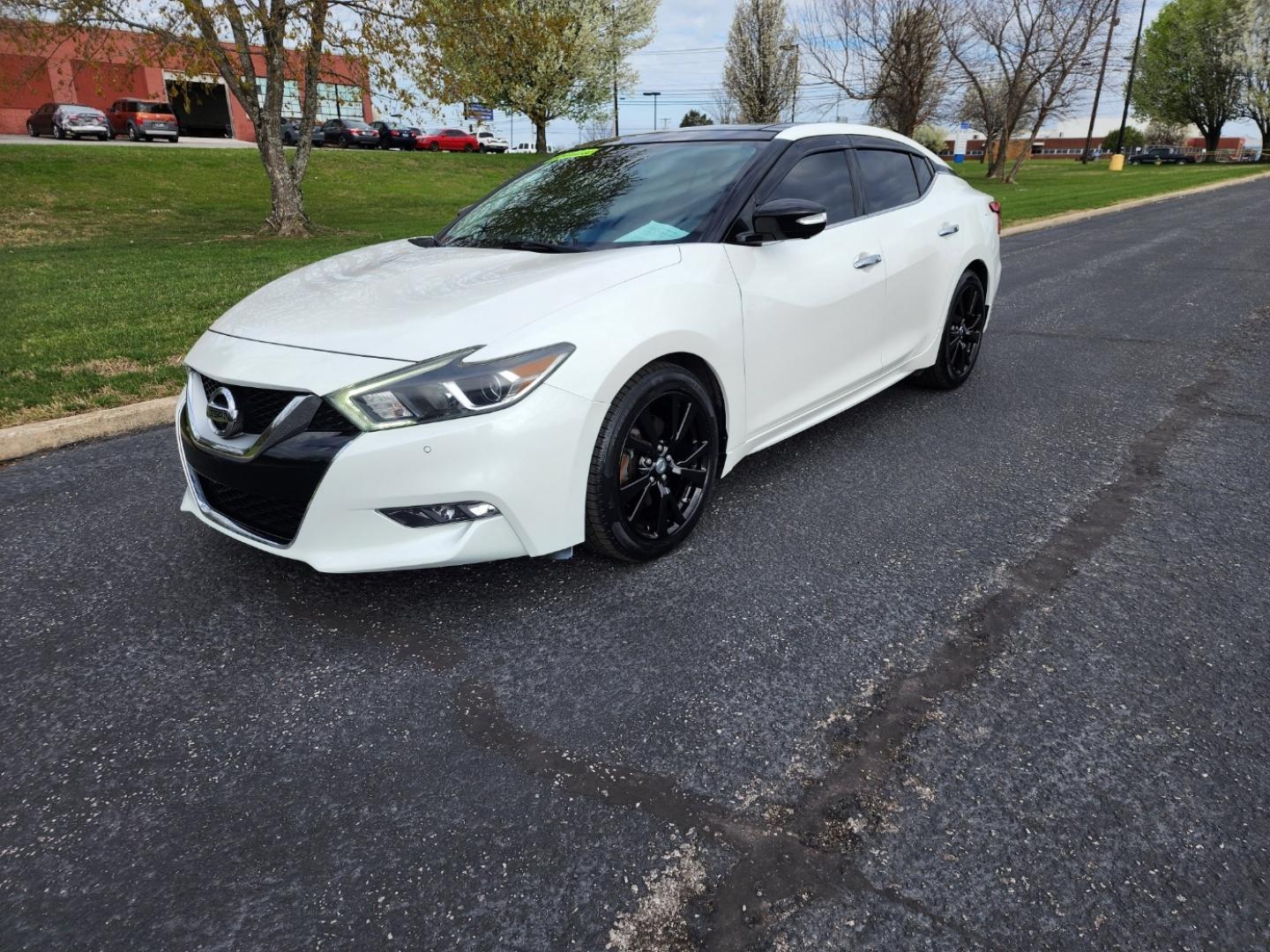 2016 WHITE /Black Nissan Maxima 3.5 Platinum (1N4AA6AP9GC) with an 3.5L V6 DOHC 24V engine, Continuously Variable Transmission transmission, located at 1221 Madison St., Shelbyville, TN, 37160, (931) 680-9439, 0.000000, 0.000000 - Photo#0